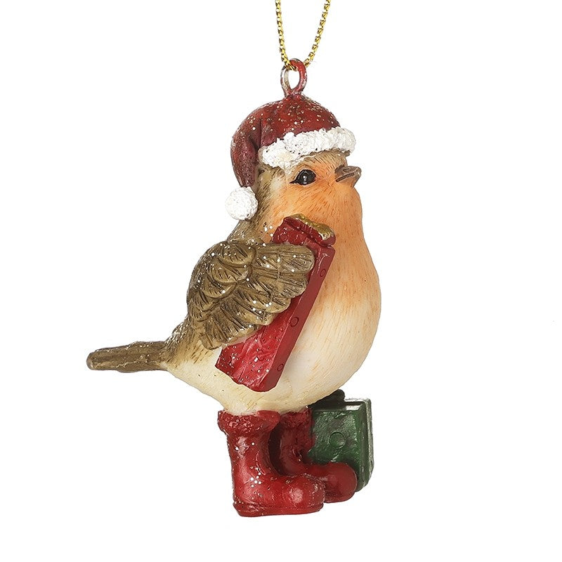Hanging Robin In Red Hat and Boots 6cm | Annie Mo's