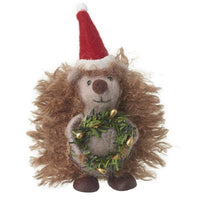 Woollen Hedgehog With Wreath Decoration 13cm | Annie Mo's
