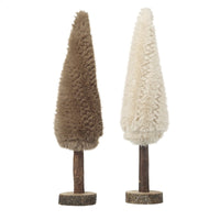 Furry Cream And Brown Tree Mix of Two 36cm | Annie Mo's