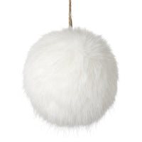 Hanging White Fur Pom Pom 13cm | Annie Mo's