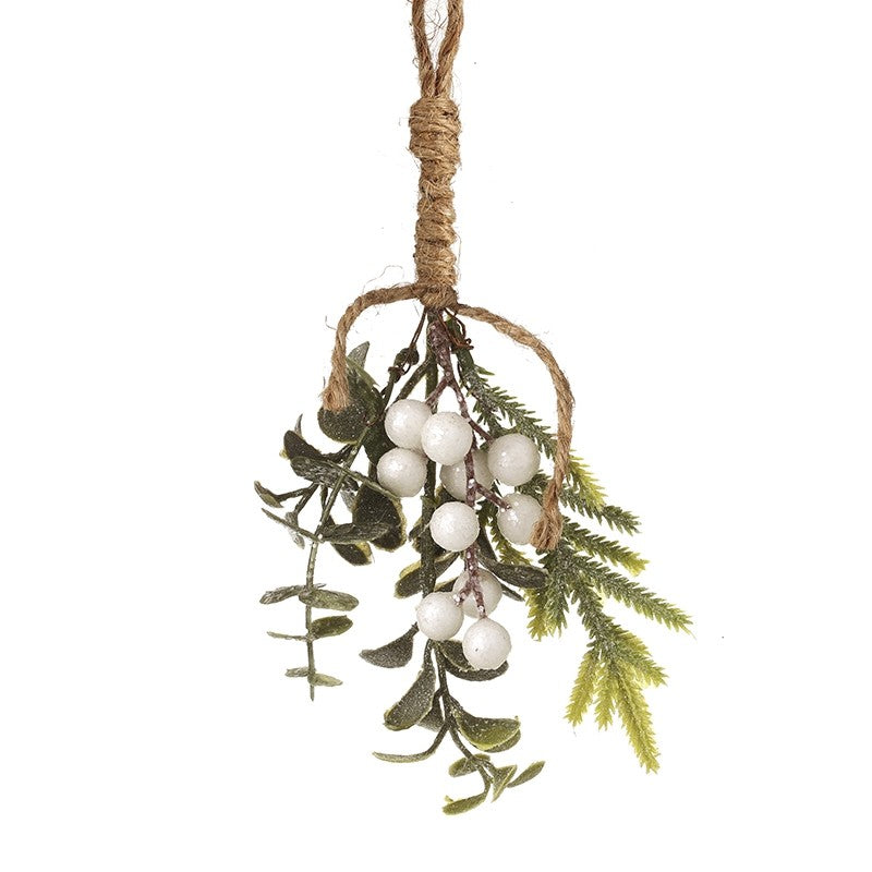 White Green Leaves and Berry Décor 20cm | Annie Mo's