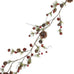 Decorative vine with berries and pine cones on a white background