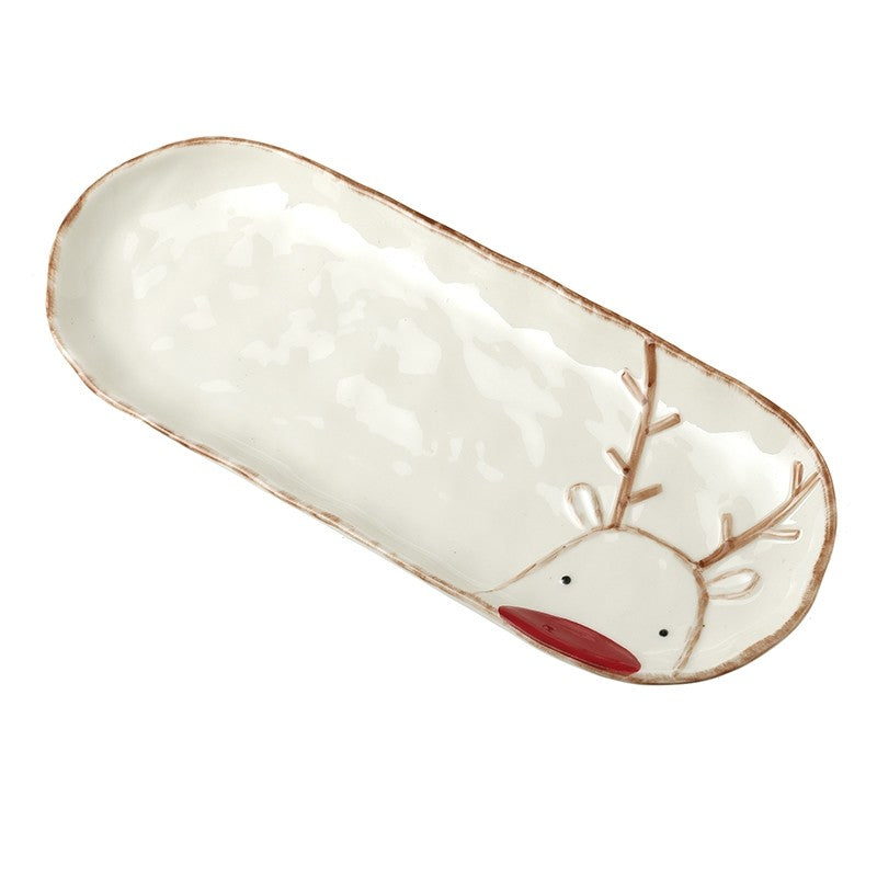 Red Nose Reindeer Oval Plate 30cm | Annie Mo's