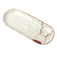 Red Nose Reindeer Oval Plate 30cm | Annie Mo's