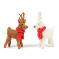 Mini White and Brown Standing Reindeer 6cm | Annie Mo's