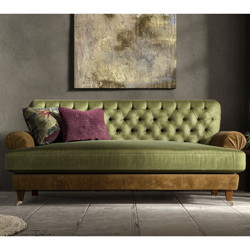Otis Four Seat Sofa | Leather Fabric Mix