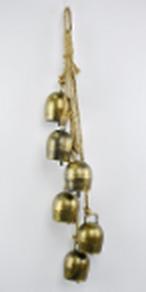 Metal Gold 6 Cowbell Hanging Garland