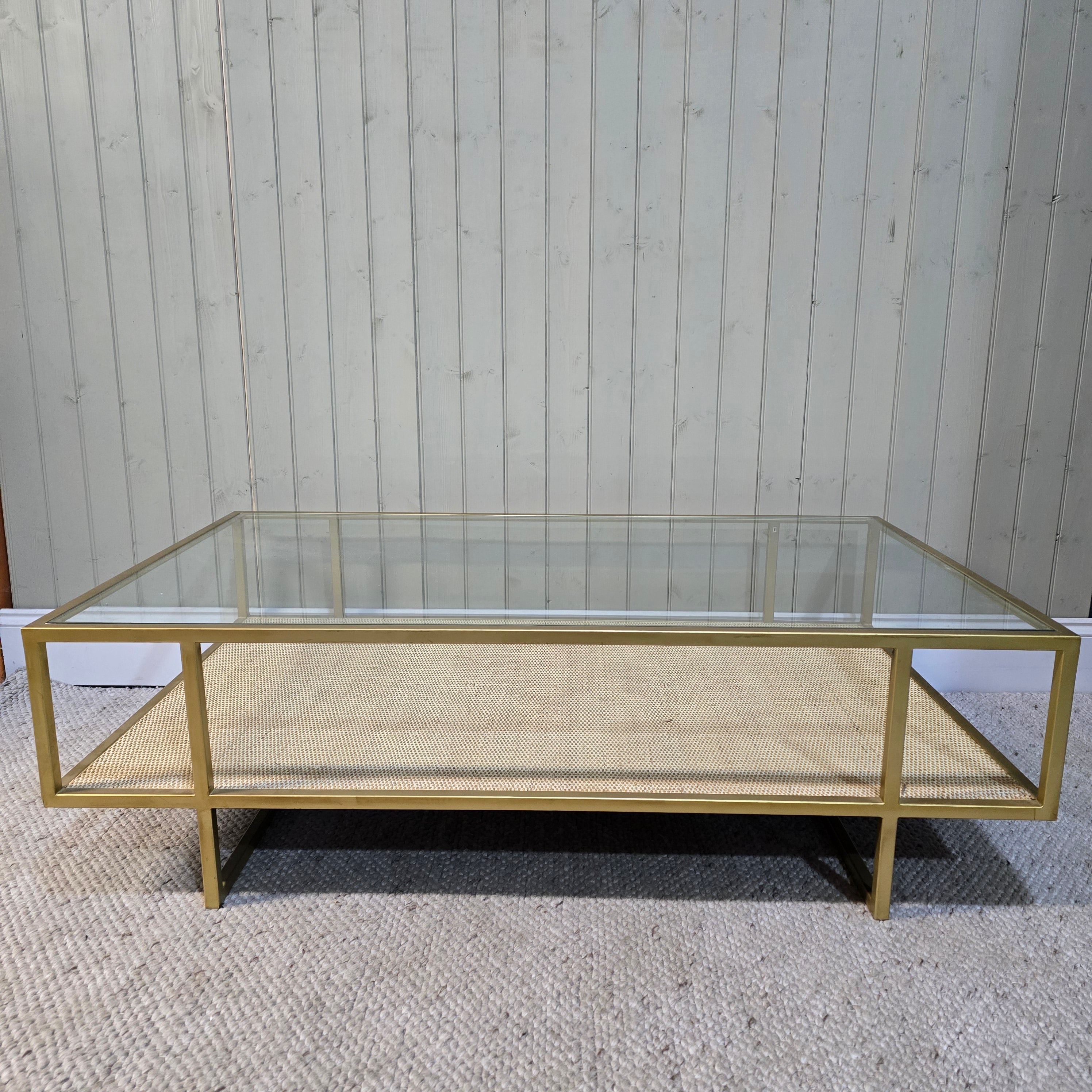 Aged Golden Coffee Table 132cm - CLEARANCE