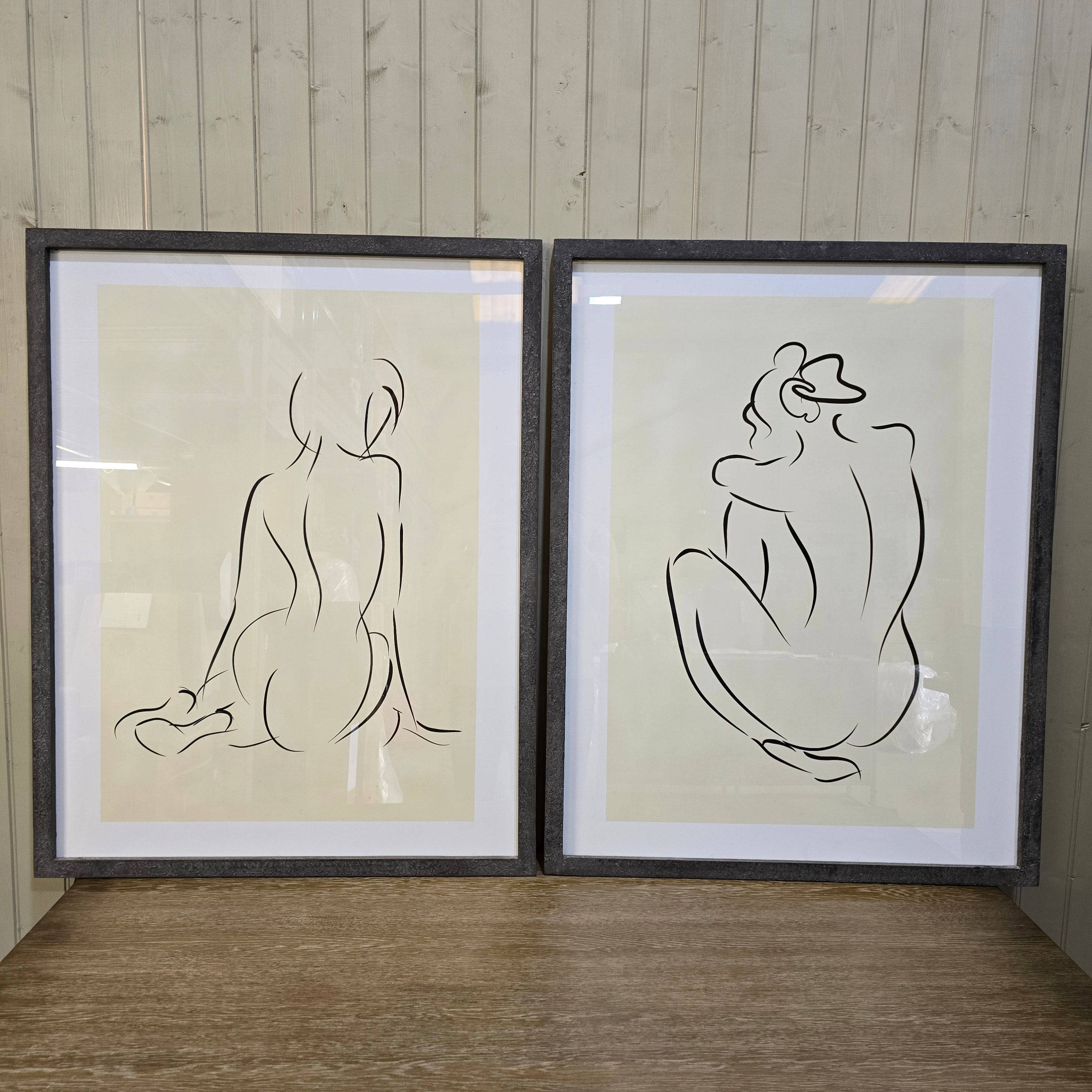Brookby Set of Two Framed Sketched Person Wall Art 105.5cm - CLEARANCE