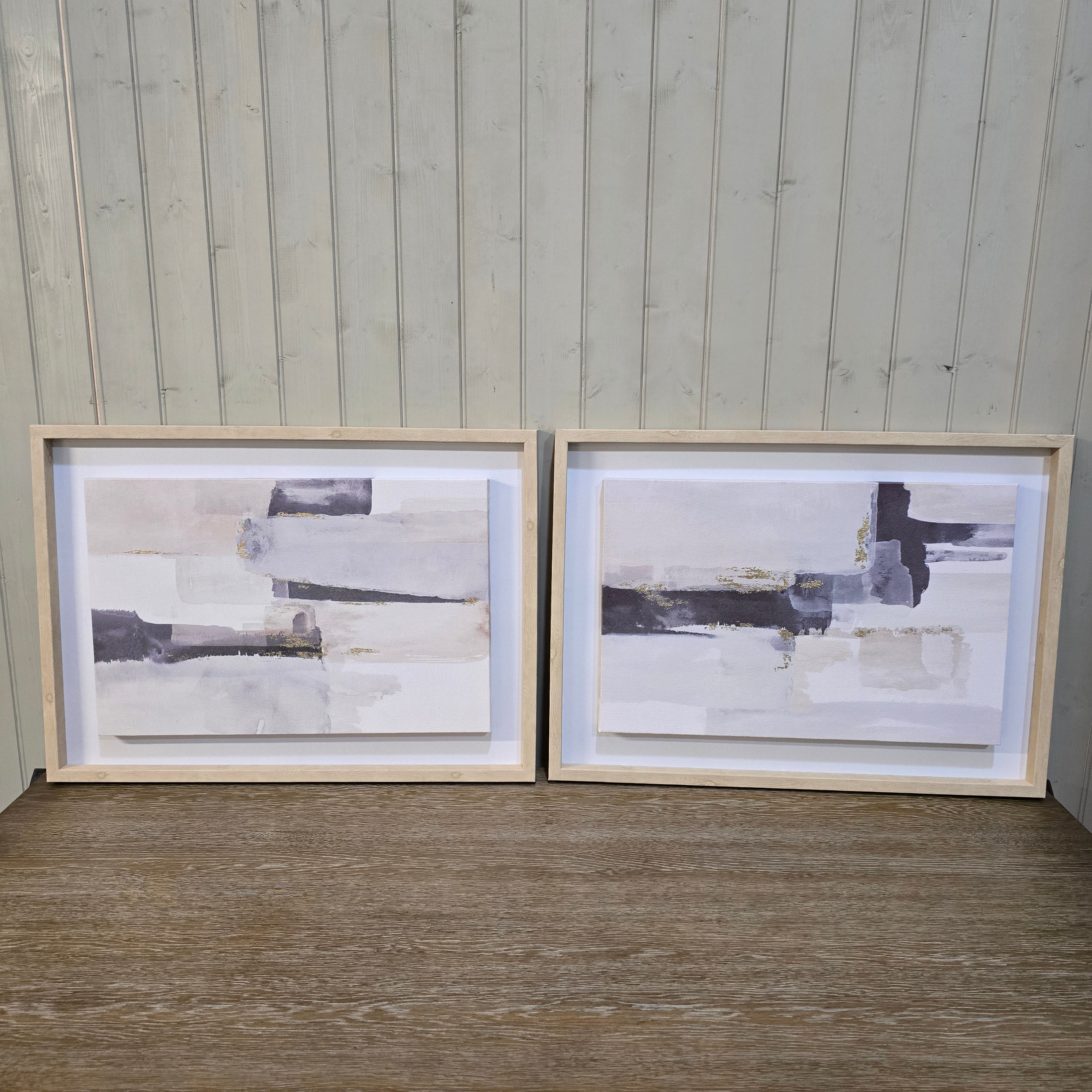 Set of Two Framed Abstract Canvases 73cm - CLEARANCE