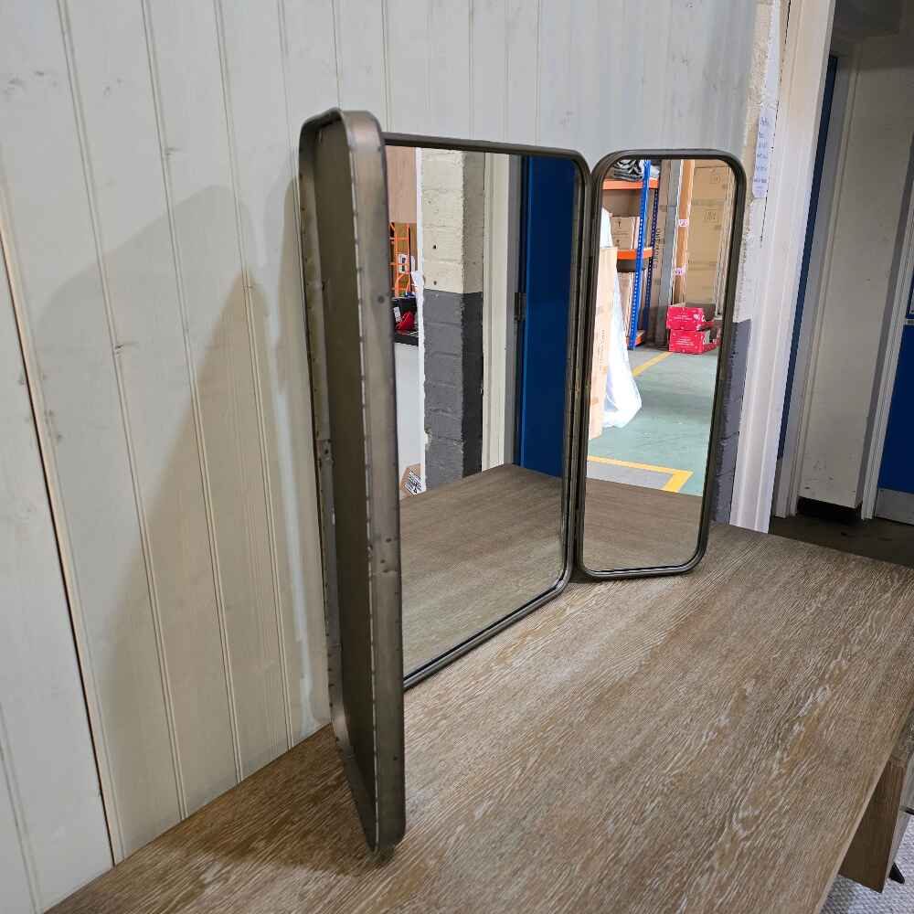 Brass Tryptic Door Mirror - CLEARANCE-D