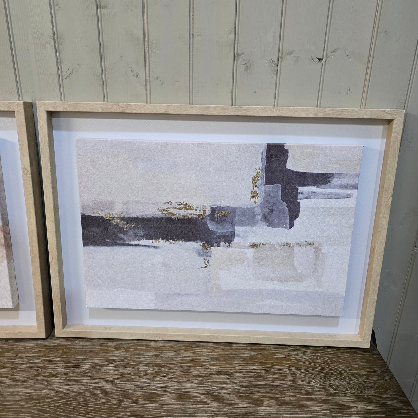 Set of Two Framed Abstract Canvases 73cm - CLEARANCE