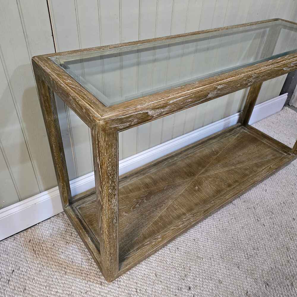 Glass Top Console Table 140cm - Clearance