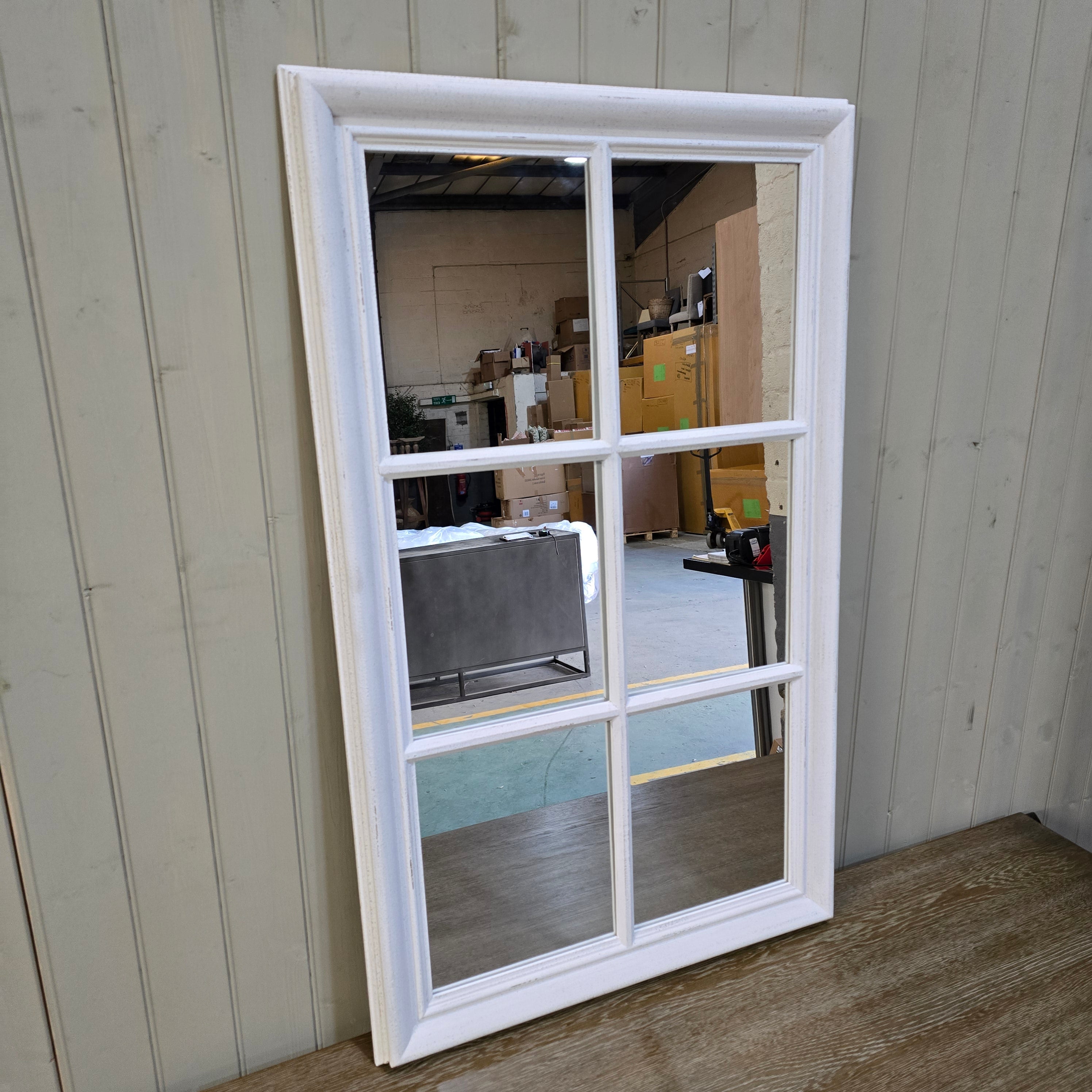 Wilton White Panel Window Mirror - CLEARANCE