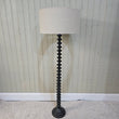 Turned Floor Lamp with Beige Shade 154cm - CLEARANCE