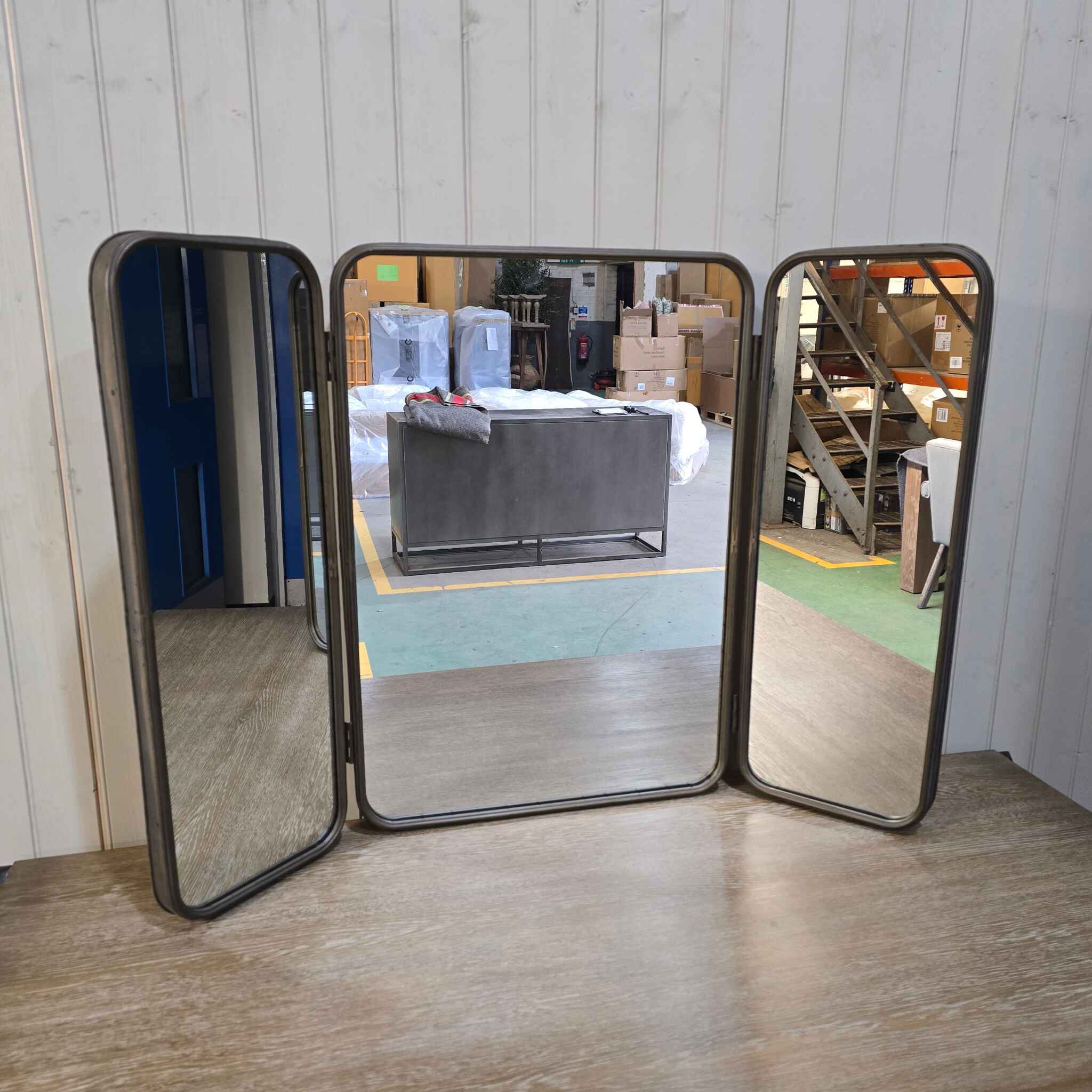 Brass Tryptic Door Mirror - CLEARANCE