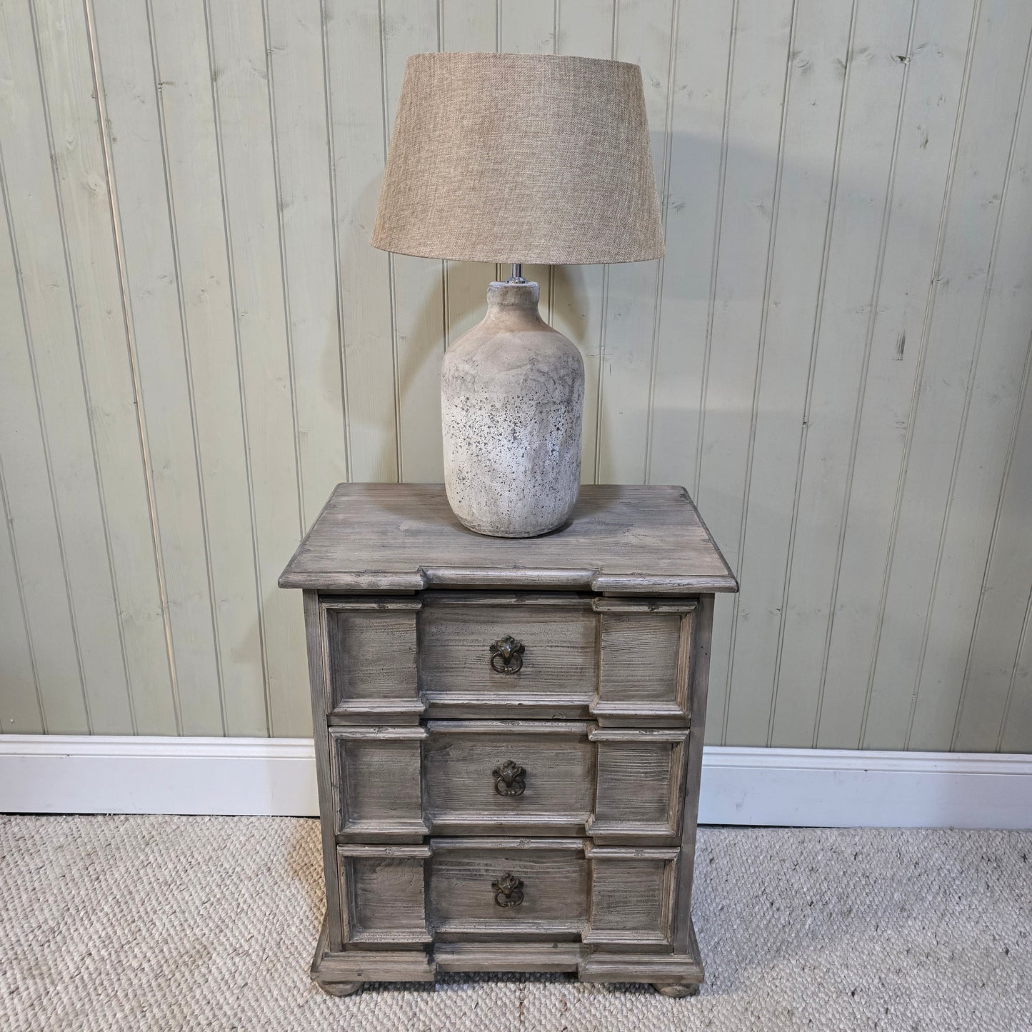 Birkdale Grey Stone Lamp with Gravel Shade 63cm - CLEARANCE