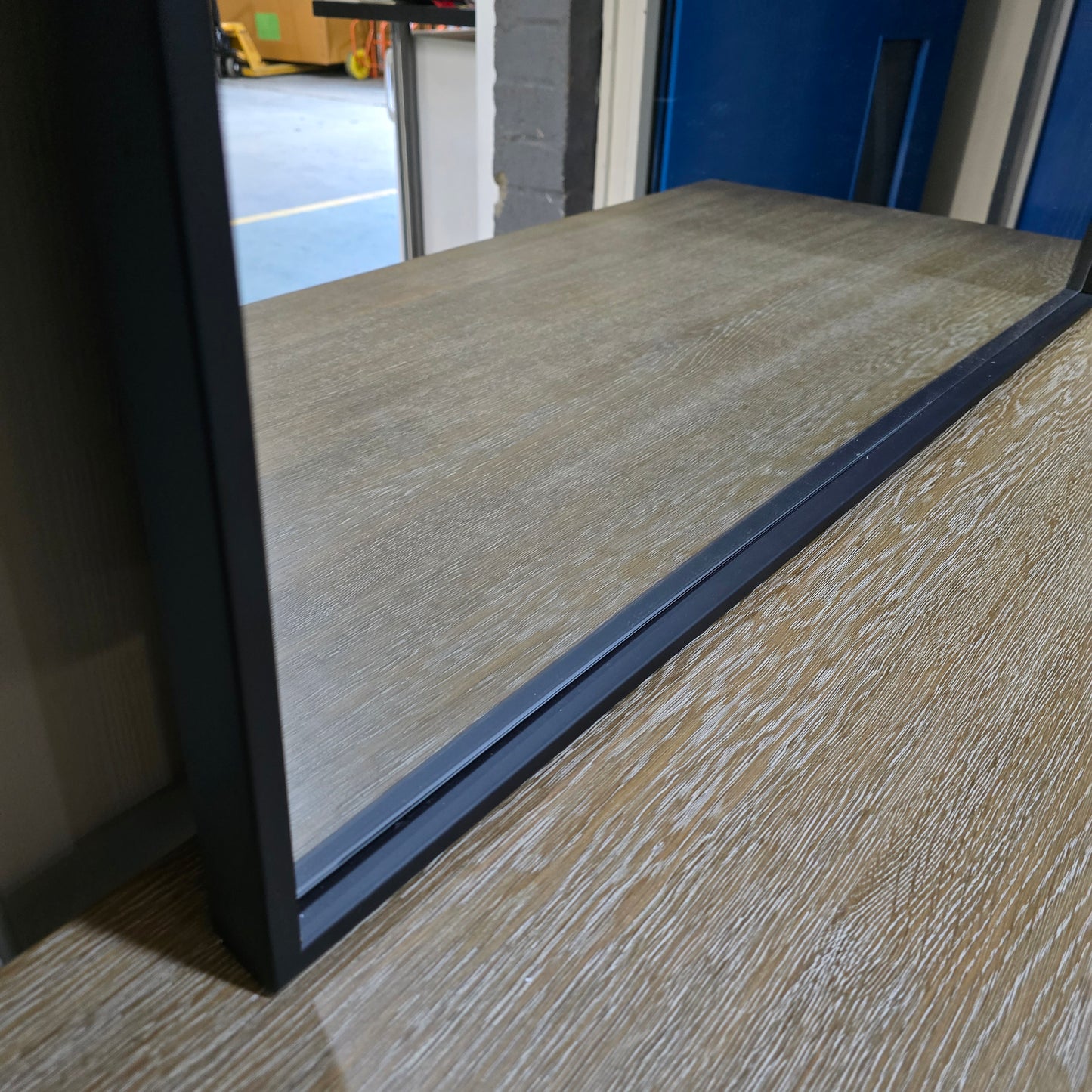 Large Black Curved Wall Mirror 120cm - CLEARANCE