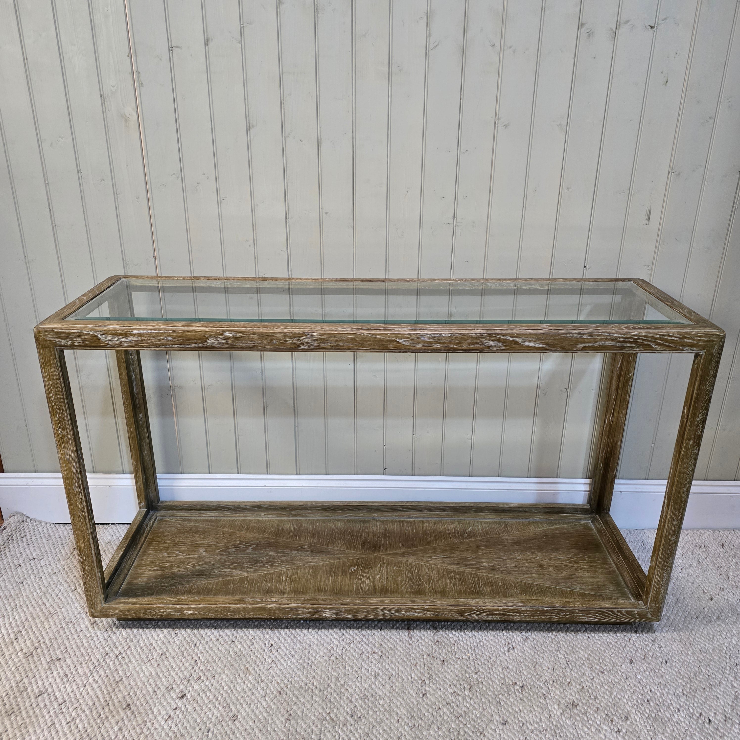 Glass Top Console Table 140cm - Clearance