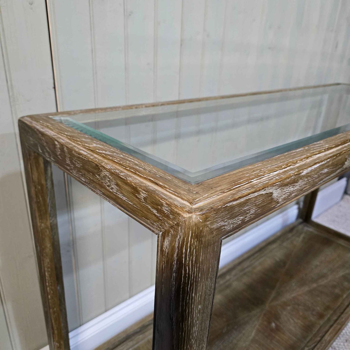 Glass Top Console Table 140cm - Clearance