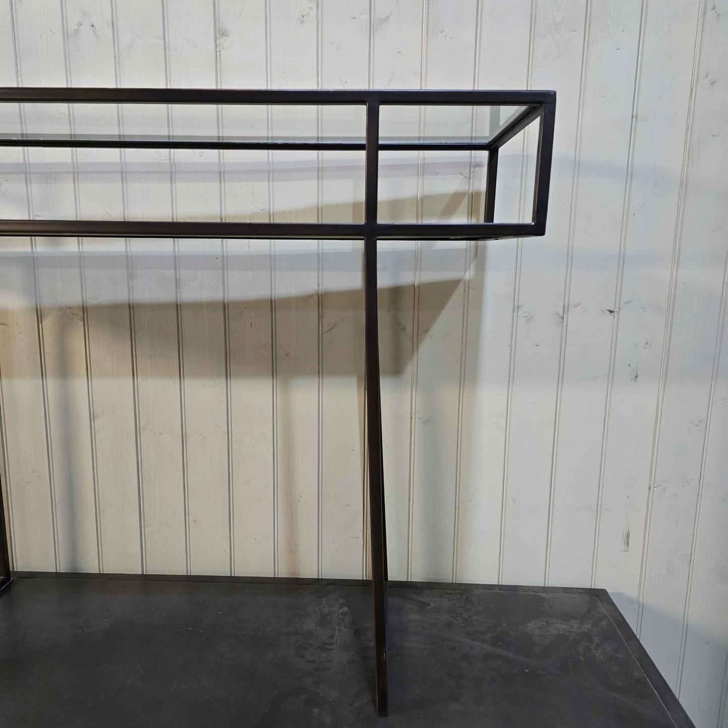 Glass Top Console with Rattan 110cm - CLEARANCE