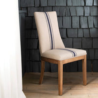 Blue Stripe and Oak Dining Chair | Annie Mo's