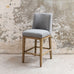 Oak Framed Soft Grey Counter Height Bar Stool | Annie Mo's