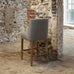 Oak Framed Soft Grey Counter Height Bar Stool