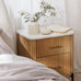 Reed Mango Wood and White Marble Bedside Cabinet