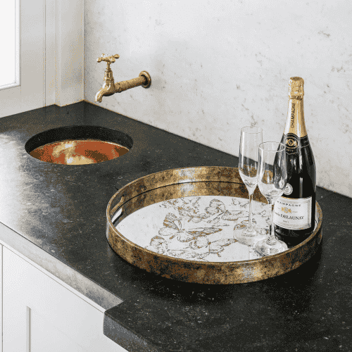 Waltham Round Mirrored Butterfly Tray 46cm | Annie Mo's
