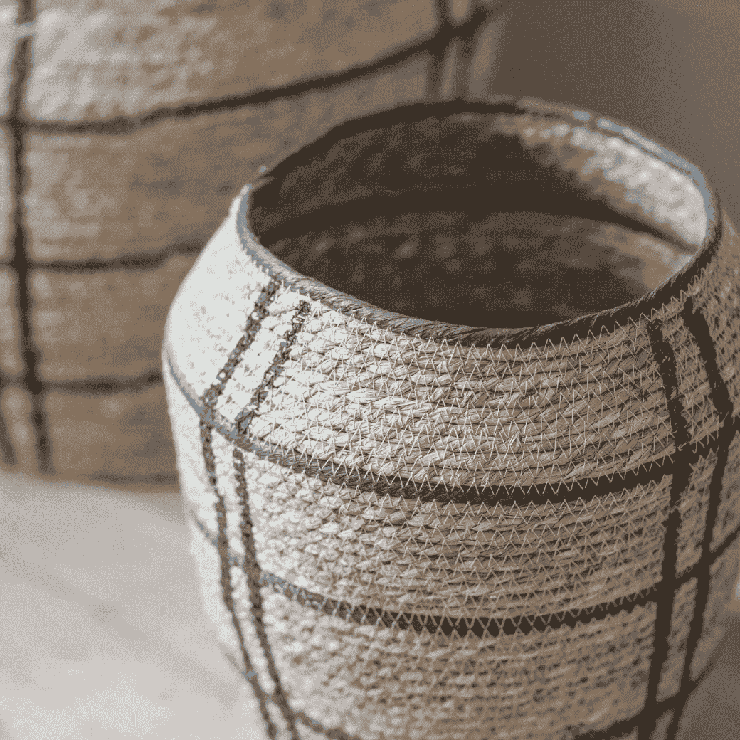 Woodleigh Black Cross Pattern Storage Baskets 