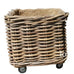 Large Square Rattan Wheeled and Lined Baskets - Size Choice