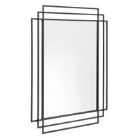 Contemporary Black Metal Layered  Wall Mirror | Annie Mo's