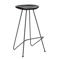 Black Iron and Wood Seat Bar Stool | Annie Mo's
