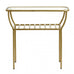 Golden Side Table with Glass Top and Under Shelf | Annie Mo's
