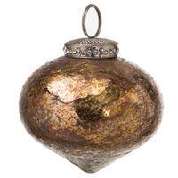 Noel Collection Burnished Bulbous Christmas Bauble 8cm | Annie Mo's