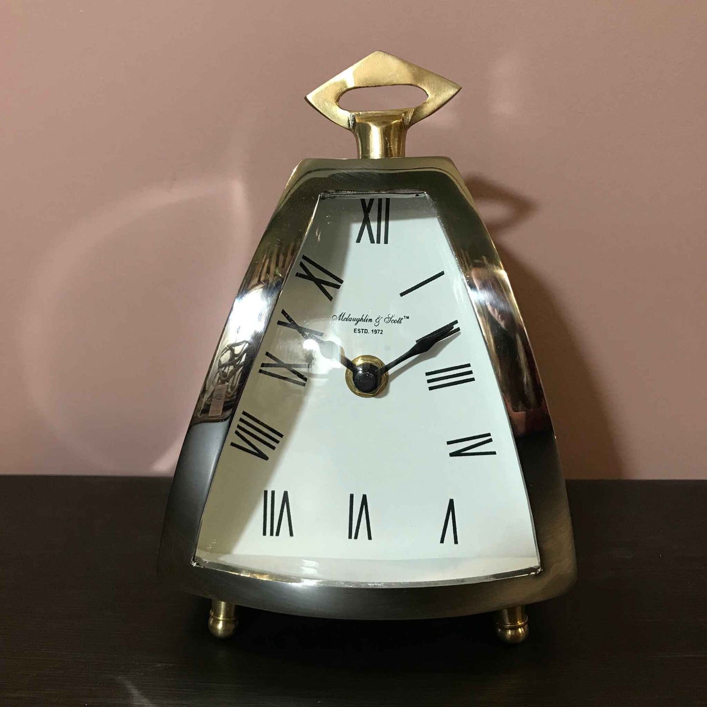 Isosceles Curved Front Mantle Clock Small 18cm