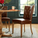 Rustic Scoop Tan Faux Leather Oak Chair - Pair