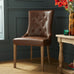Rustic Scoop Tan Faux Leather Oak Chair - Pair
