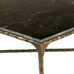 French Brown Marble and Antiqued Gunmetal Square Forged Coffee Table 90cm - CLEARANCE