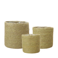 Set of Three Light Green Jute Planters 19cm | Annie Mo's