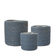 Set of Three Blue Jute Planters 19cm | Annie Mo's