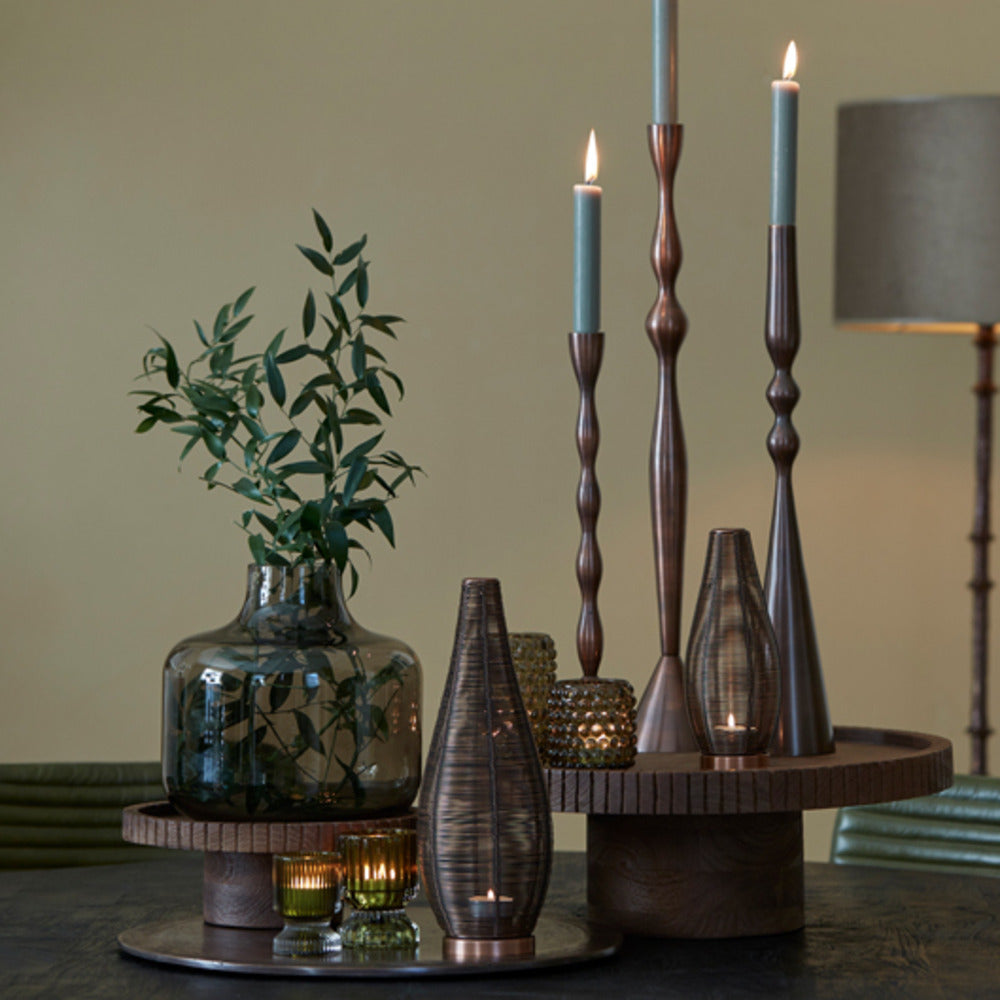 PHIENE Dark Green Glass Vase 24cm