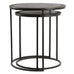 Set of Two Nesting Tables Raw Lead Antiqued 50cm