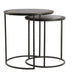 Set of Two Nesting Tables Raw Lead Antiqued 50cm | Annie Mo's