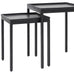 Matt Black Metal Nest of Two Square Tables 60cm