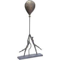 Antique Bronze Couple With Balloon Sculpture 57cm | Annie Mo's