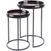 Set of Two Tray Top Coral Design Nesting Side Tables 69cm | Annie Mo's