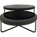 Round Coffee Table Set of Two with Black Tinted Glass 100cm