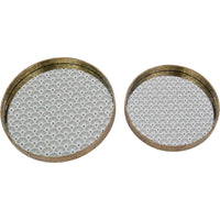 Deco scallop Antique Gold Set Of 2 Trays